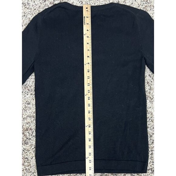 BANANA REPUBLIC Womens SMALL Black Pleated Bell Sleeve Cotton Blend SWEATER EUC - Picture 5 of 7